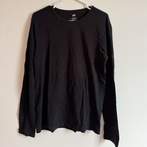 H&M Black Slim Fit Ling Sleeve Shirt (Medium)